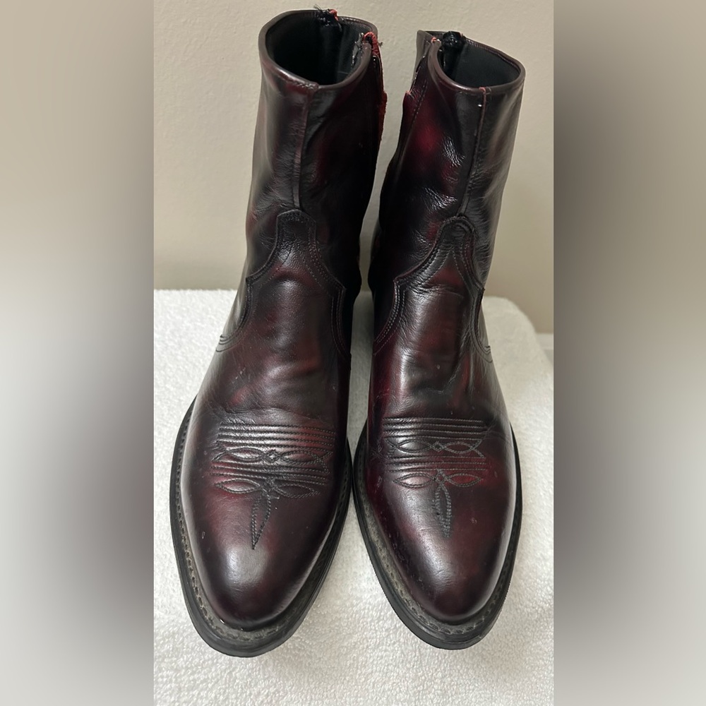 Men’s Sage by Abilene 3147/ Black Cherry Western Zipper Boot with Rubber Outsole - Picture 15 of 16